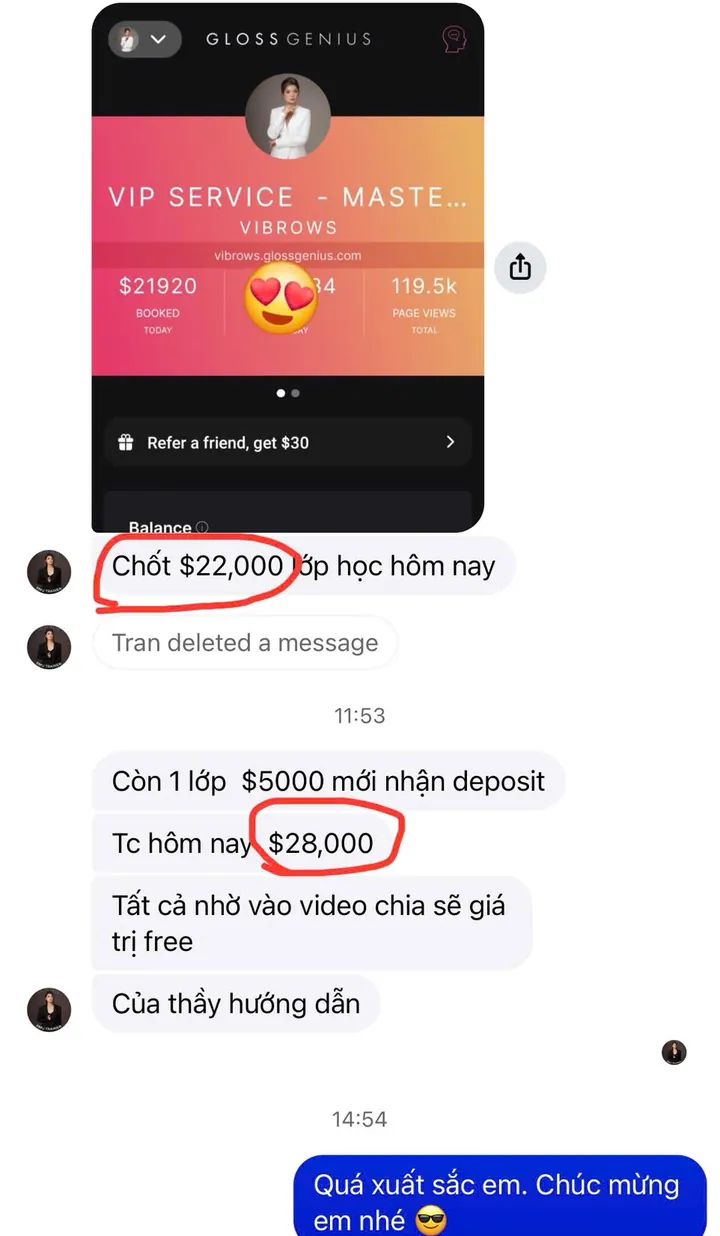 Tin nhắn của ViVan Tran
